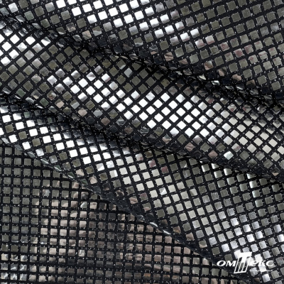 Трикотажное полотно голограмма, шир.140 см, #603 -черный/серебро - купить в Ульяновске. Цена 771.75 руб.
