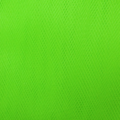 Фатин матовый 16-142, 12 гр/м2, шир.300см, цвет неон.зелёный - купить в Ульяновске. Цена 100.92 руб.