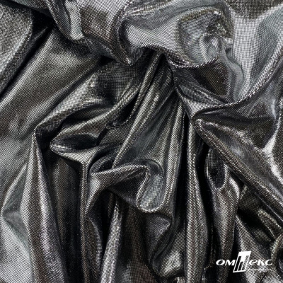 Трикотажное полотно голограмма, шир.140 см, #602 -чёрный/серебро - купить в Ульяновске. Цена 389.81 руб.