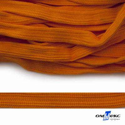 Шнур плетеный (плоский) d-12 мм, (уп.90+/-1м), 100% полиэстер, цв.267 - оранжевый - купить в Ульяновске. Цена: 8.62 руб.