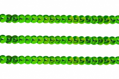 Пайетки "ОмТекс" на нитях, CREAM, 6 мм С / упак.73+/-1м, цв. 94 - зеленый - купить в Ульяновске. Цена: 297.48 руб.