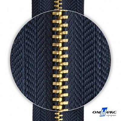 Молнии джинсовые металл т-4, 18 см латунь (YG), цв.- джинсовый синий (560) - купить в Ульяновске. Цена: 21.57 руб.