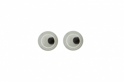 Глазки для игрушек, круглые, с бегающими зрачками, 3 мм/упак.100+/-5 шт, цв. -черно-белые - купить в Ульяновске. Цена: 25.40 руб.
