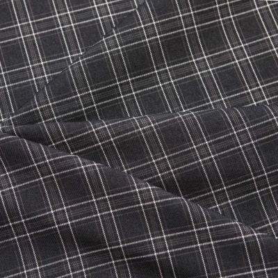 Ткань костюмная клетка 25052 2027, 198 гр/м2, шир.150см, цвет т.серый/сер/бел - купить в Ульяновске. Цена 427.13 руб.