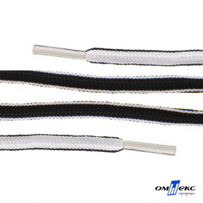 Шнурки #4-27, круглые 130 см, двухцветные (черно/белый) - купить в Ульяновске. Цена: 47.04 руб.
