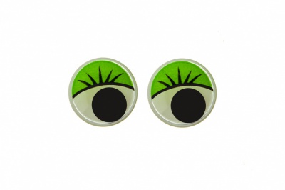 Глазки для игрушек, круглые, с бегающими зрачками, 10 мм/упак.50+/-2 шт, цв. -зеленый - купить в Ульяновске. Цена: 71.20 руб.
