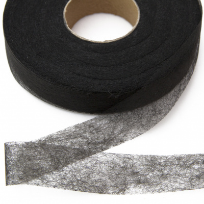 Прокладочная лента (паутинка) DF23, шир. 20 мм (боб. 100 м), цвет чёрный - купить в Ульяновске. Цена: 2.03 руб.