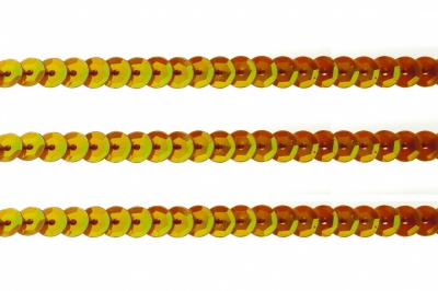 Пайетки "ОмТекс" на нитях, CREAM, 6 мм С / упак.73+/-1м, цв. 88 - оранжевый - купить в Ульяновске. Цена: 300.55 руб.