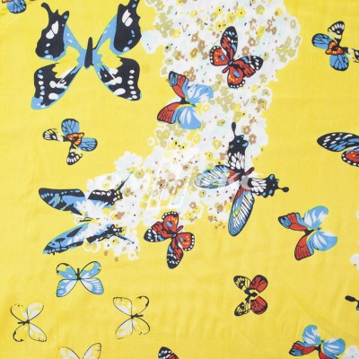 Плательная ткань "Софи" 7.2, 75 гр/м2, шир.150 см, принт бабочки - купить в Ульяновске. Цена 241.49 руб.