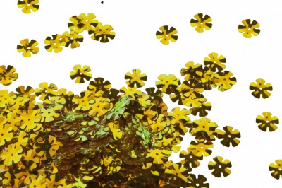 Пайетки "ОмТекс" россыпью,DOUBLE SIDED GOLD,цветок 14 мм/упак.50 гр, цв. 0460-золото - купить в Ульяновске. Цена: 80.93 руб.