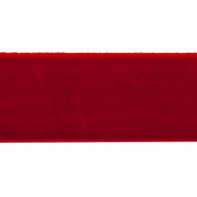Лента бархатная нейлон, шир.25 мм, (упак. 45,7м), цв.45-красный - купить в Ульяновске. Цена: 981.09 руб.