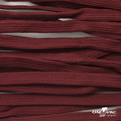 Шнур плетеный (плоский) d-12 мм, (уп.90+/-1м), 100% полиэстер, цв.255 - бордовый - купить в Ульяновске. Цена: 8.62 руб.