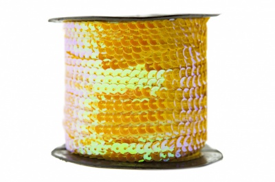 Пайетки "ОмТекс" на нитях, CREAM, 6 мм С / упак.73+/-1м, цв. 92 - золото - купить в Ульяновске. Цена: 484.77 руб.