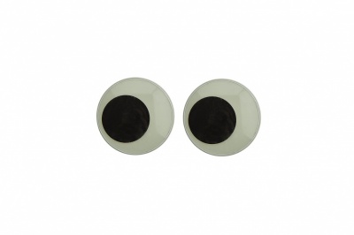 Глазки для игрушек, круглые, с бегающими зрачками, 10 мм/упак.50+/-2 шт, цв. -черно-белые - купить в Ульяновске. Цена: 35.20 руб.