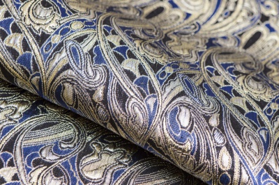 Ткань костюмная жаккард, 135 гр/м2, шир.150см, цвет синий№18 - купить в Ульяновске. Цена 441.95 руб.