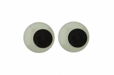 Глазки для игрушек, круглые, с бегающими зрачками, 24 мм/упак.50+/-2 шт, цв. -черно-белые - купить в Ульяновске. Цена: 60.32 руб.