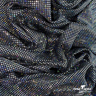 Трикотажное полотно голограмма, шир.140 см, #601-хамелеон чёрный - купить в Ульяновске. Цена 452.76 руб.