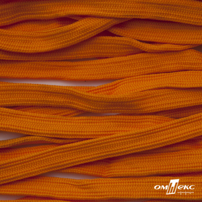 Шнур плетеный (плоский) d-12 мм, (уп.90+/-1м), 100% полиэстер, цв.267 - оранжевый - купить в Ульяновске. Цена: 8.62 руб.