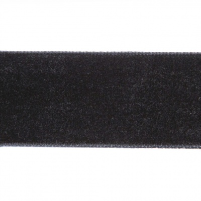 Лента бархатная нейлон, шир.25 мм, (упак. 45,7м), цв.03-черный - купить в Ульяновске. Цена: 800.84 руб.