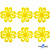Кружево гипюр "Ромашка" 0575-1169, шир. 25 мм/уп.13,7 м, цвет 8208-жёлтый - купить в Ульяновске. Цена: 289.76 руб.