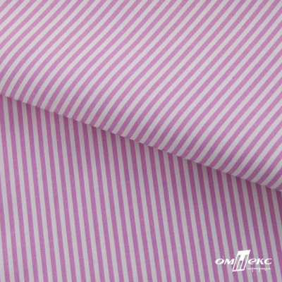 Ткань сорочечная Полоска Кенди, 115 г/м2, 58% пэ,42% хл, шир.150 см, цв.1-розовый, (арт.110) - купить в Ульяновске. Цена 306.69 руб.