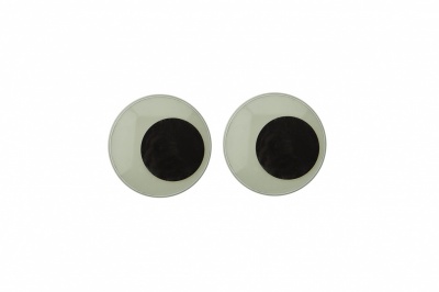 Глазки для игрушек, круглые, с бегающими зрачками, 15 мм/упак.50+/-2 шт, цв. -черно-белые - купить в Ульяновске. Цена: 46.92 руб.