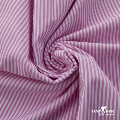 Ткань сорочечная Полоска Кенди, 115 г/м2, 58% пэ,42% хл, шир.150 см, цв.1-розовый, (арт.110) - купить в Ульяновске. Цена 306.69 руб.