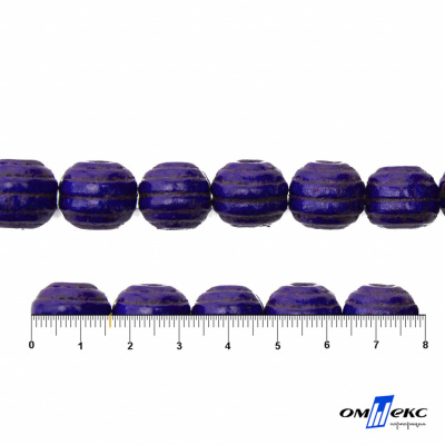 0309-Бусины деревянные "ОмТекс", 16 мм, упак.50+/-3шт, цв.018-фиолет - купить в Ульяновске. Цена: 62.22 руб.