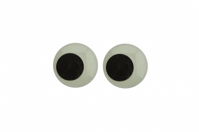 Глазки для игрушек, круглые, с бегающими зрачками, 12 мм/упак.50+/-2 шт, цв. -черно-белые - купить в Ульяновске. Цена: 38.32 руб.