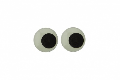 Глазки для игрушек, круглые, с бегающими зрачками, 8 мм/упак.100+/-2 шт, цв. -черно-белые - купить в Ульяновске. Цена: 28.86 руб.
