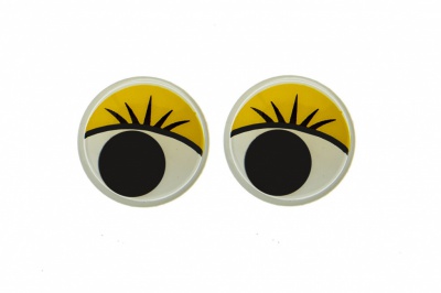 Глазки для игрушек, круглые, с бегающими зрачками, 15 мм/упак.50+/-2 шт, цв. -желтый - купить в Ульяновске. Цена: 113.01 руб.