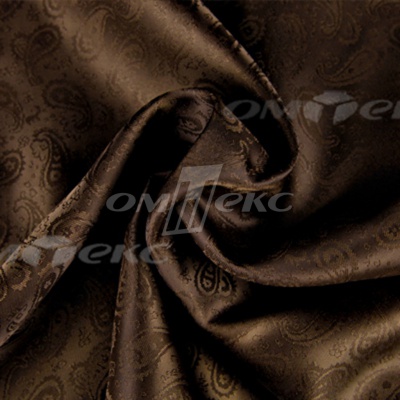 Ткань подкладочная жаккард Р14098, 19-1217/коричневый, 85 г/м2, шир. 150 см, 230T - купить в Ульяновске. Цена 166.45 руб.