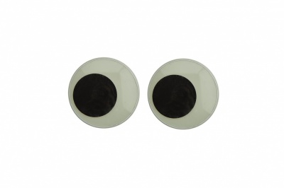 Глазки для игрушек, круглые, с бегающими зрачками, 18 мм/упак.50+/-2 шт, цв. -черно-белые - купить в Ульяновске. Цена: 41.81 руб.