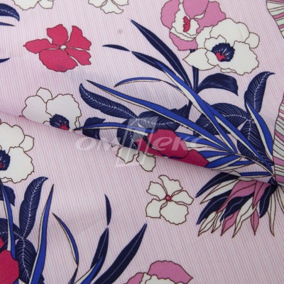 Плательная ткань "Фламенко" 18.1, 80 гр/м2, шир.150 см, принт растительный - купить в Ульяновске. Цена 239.03 руб.