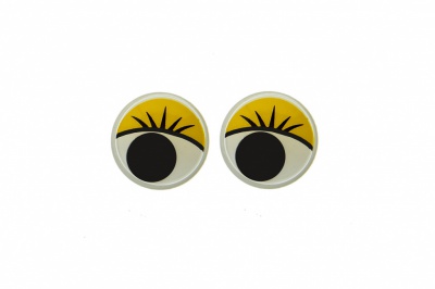 Глазки для игрушек, круглые, с бегающими зрачками, 8 мм/упак.50+/-2 шт, цв. -желтый - купить в Ульяновске. Цена: 59.05 руб.
