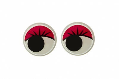 Глазки для игрушек, круглые, с бегающими зрачками, 12 мм/упак.50+/-2 шт, цв. -красный - купить в Ульяновске. Цена: 95.04 руб.