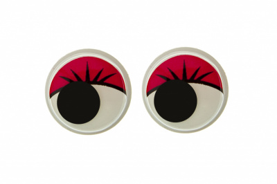 Глазки для игрушек, круглые, с бегающими зрачками, 15 мм/упак.50+/-2 шт, цв. -красный - купить в Ульяновске. Цена: 113.01 руб.